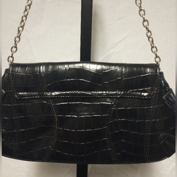 New York & Company sm/ med/ size clutch bag w/ silver chain shoulder strap - Picture 3 of 9
